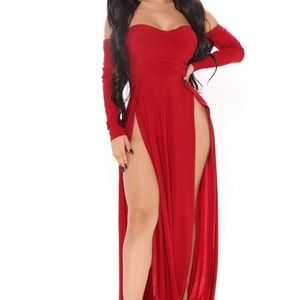 Long elegant red dress